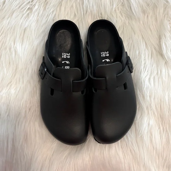 Birkenstock Boston Exquisite Clog Leather Black - Picture 2 of 9